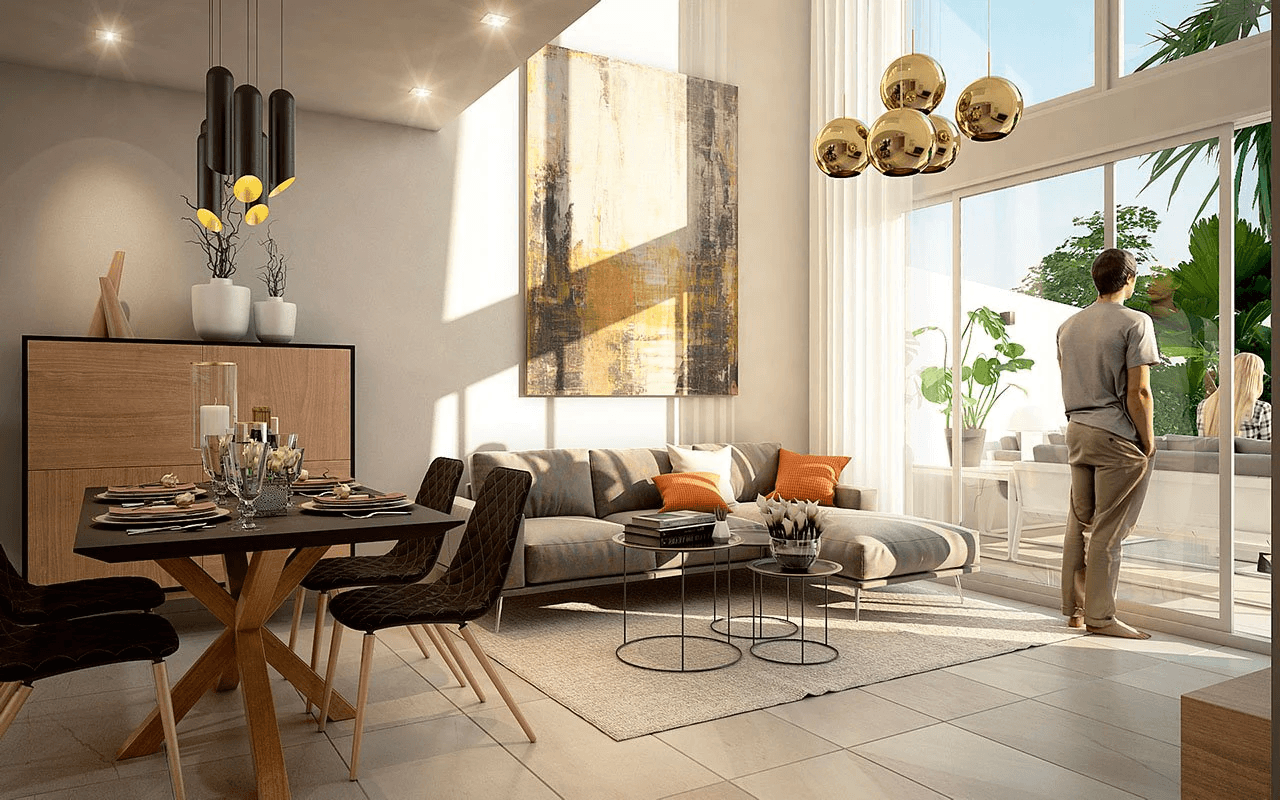 Maisons jumelées élégantes de 3 chambres à coucher, 2 salles de bain, air conditionné et piscine privée dans un complexe de golf