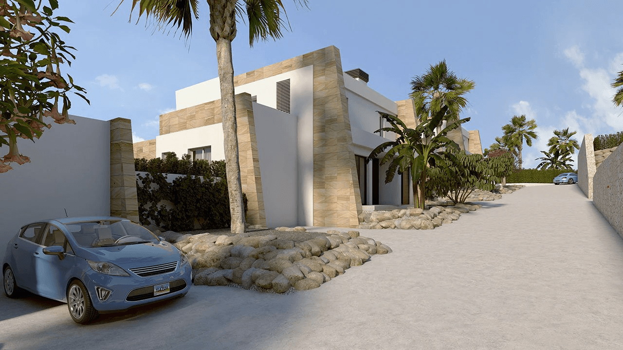 Maisons jumelées élégantes de 3 chambres à coucher, 2 salles de bain, air conditionné et piscine privée dans un complexe de golf