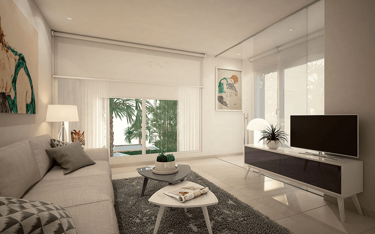 Maisons jumelées élégantes de 3 chambres à coucher, 2 salles de bain, air conditionné et piscine privée dans un complexe de golf