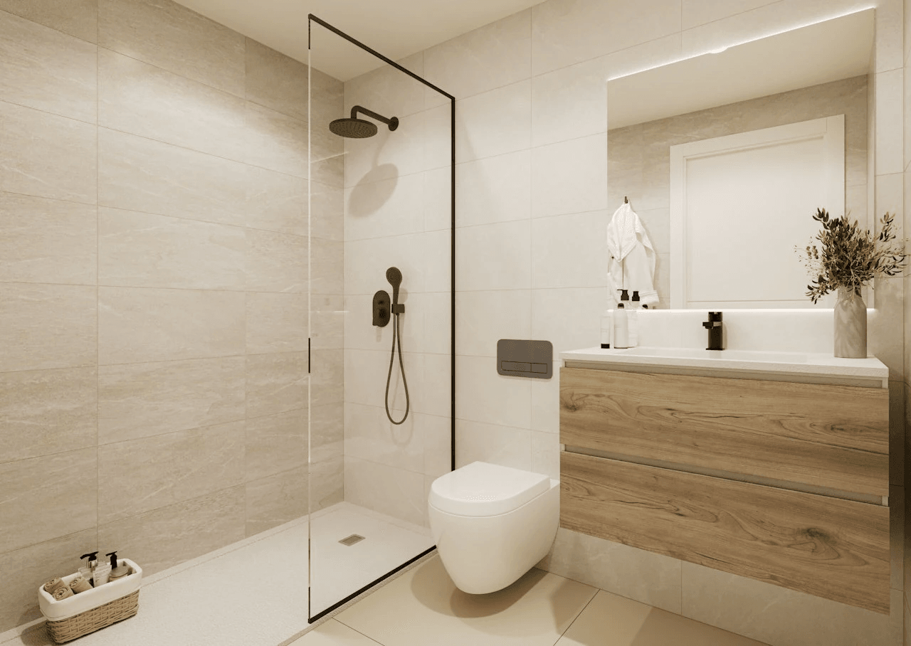 Penthouses avec 3 chambres, préinstallation de climatisation et piscine communautaire