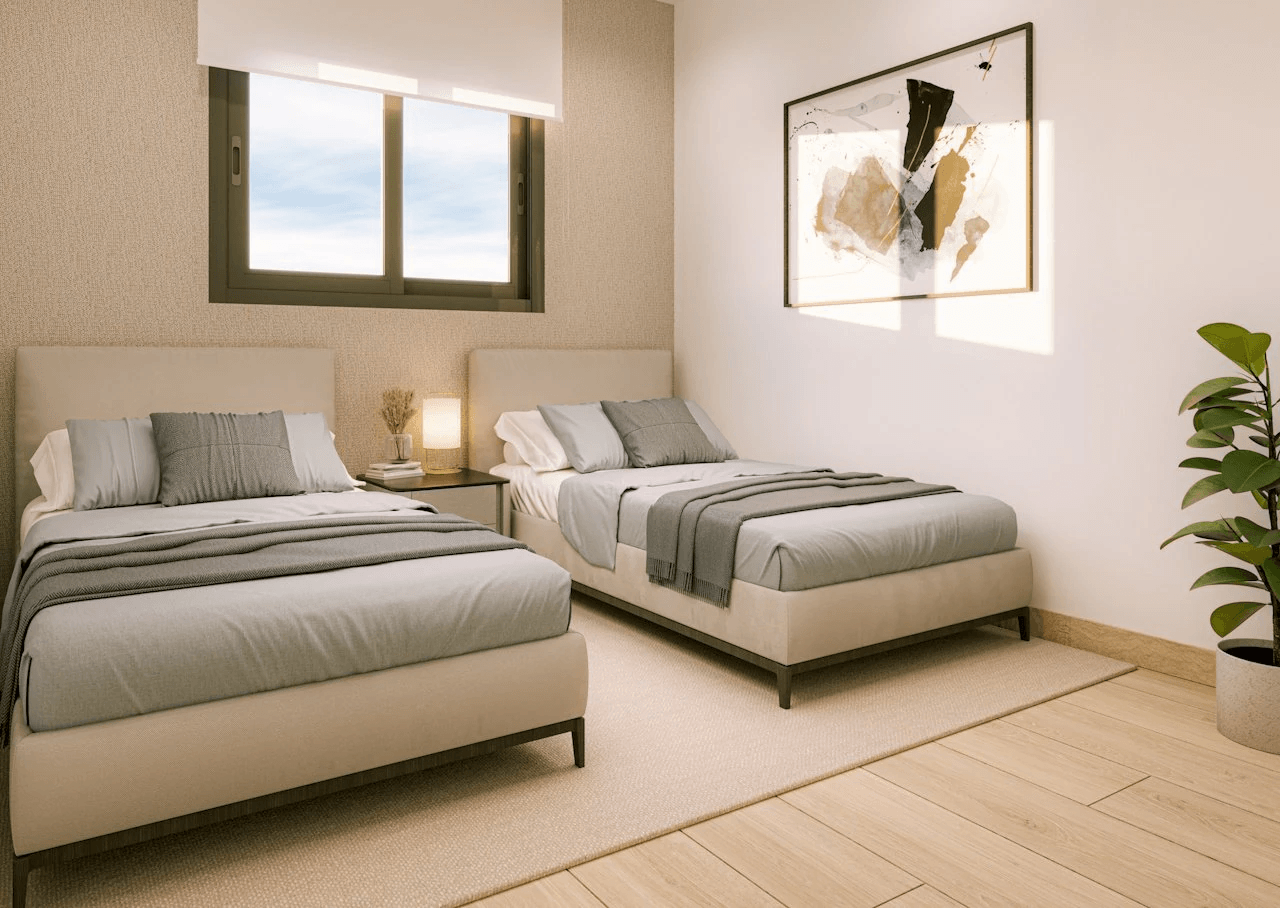 Penthouses avec 2 chambres, préinstallation de climatisation et piscine communautaire