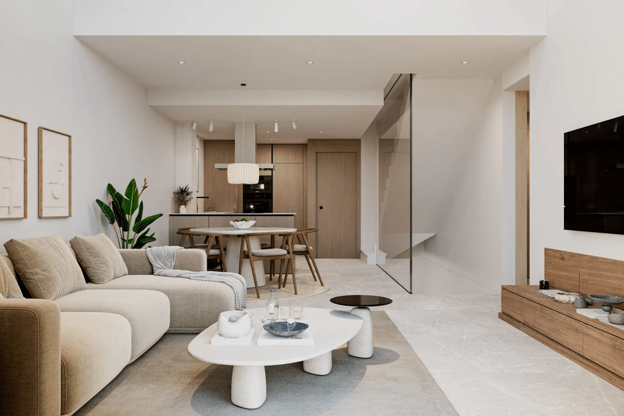 Villa jumelée de 3 chambres à coucher, 2 salles de bain, air conditionné, sous-sol et piscine privée dans le complexe La Finca Golf