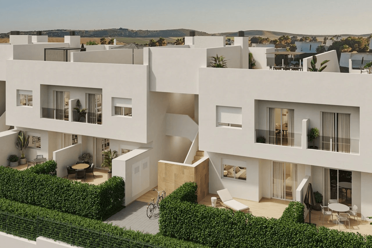 Appartements au dernier étage de 2 chambres à coucher, 2 salles de bain, air conditionné et piscine commune dans le complexe La Finca Golf