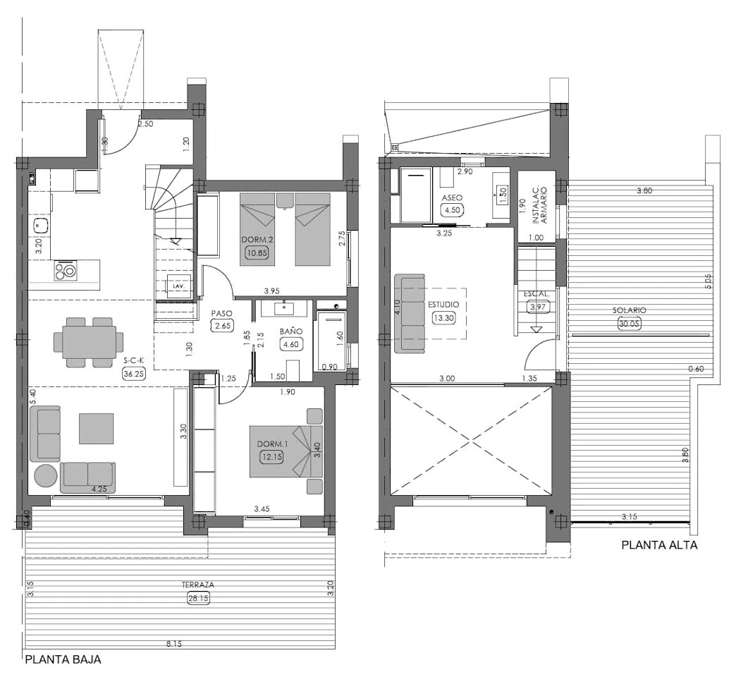 Villa jumelée de 3 chambres à coucher, 2 salles de bain, air conditionné et piscine privée dans le complexe La Finca Golf