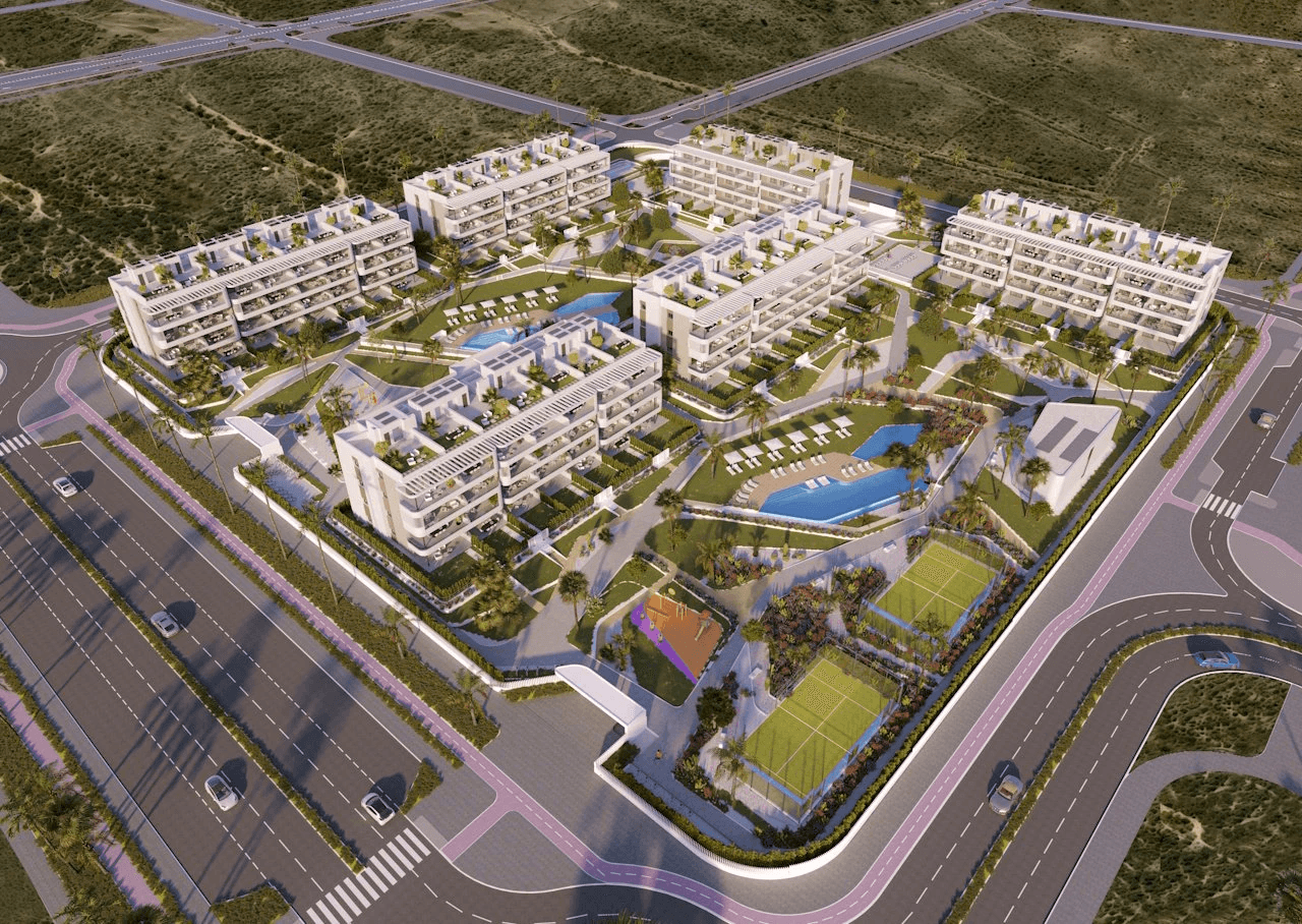 Penthouses avec 2 chambres, préinstallation de climatisation et piscine communautaire