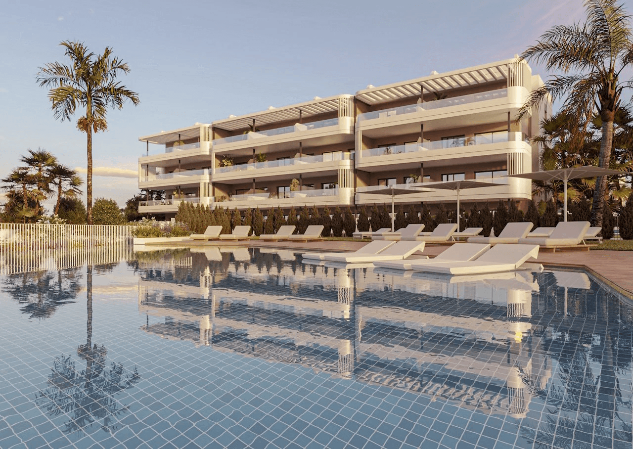 Appartements avec 3 chambres, préinstallation de climatisation et piscine communautaire