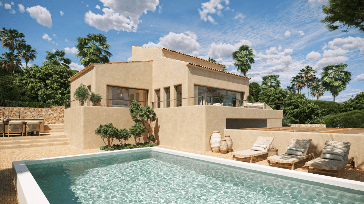 Villa mediterránea al estilo de Ibiza con vistas al Montgó – Jávea
