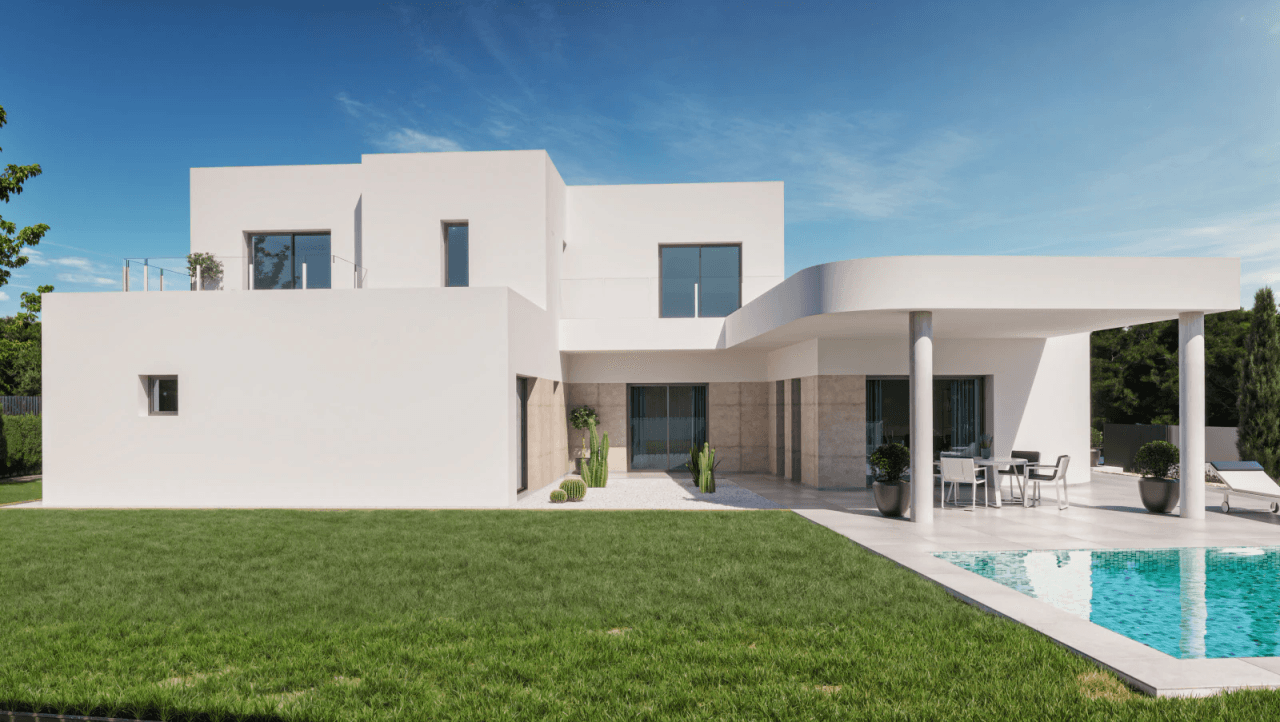 Modernes Neubauprojekt mit herrlichem Meerblick in attraktiver Baulücke in Beniarbeig