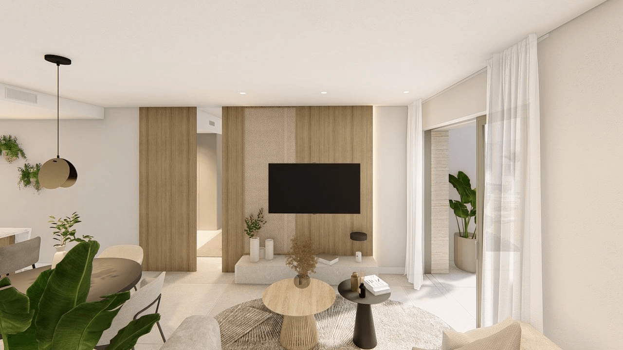Penthouses de 3 chambres avec piscine commune, situées dans un complexe de golf à seulement 500 m de la plage