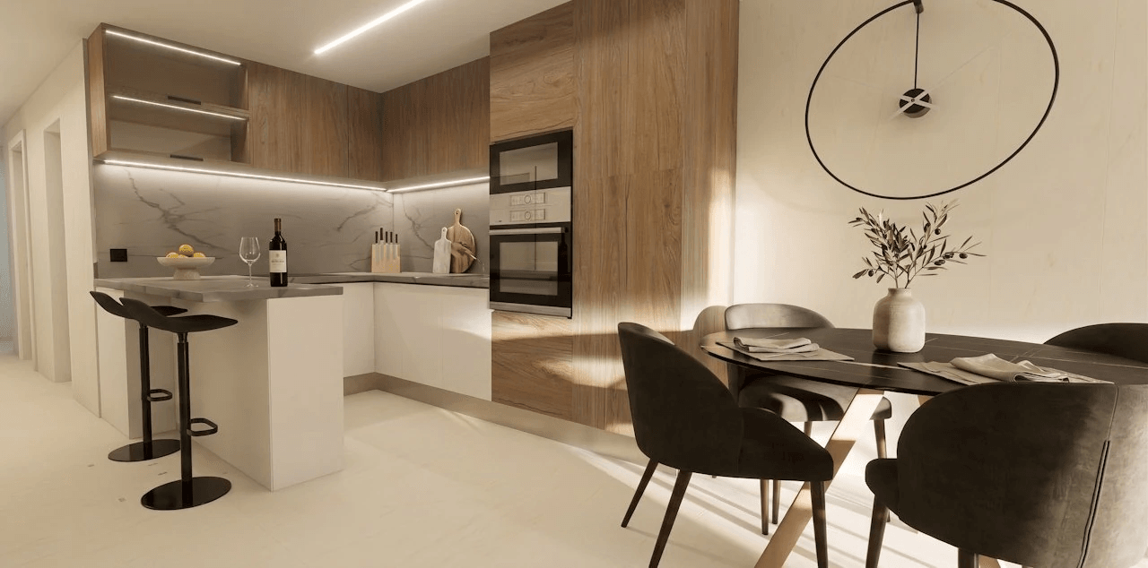 Penthouses de 3 chambres et 2 salles de bain avec toit-terras dans un complexe privé avec piscine et spa communautaires
