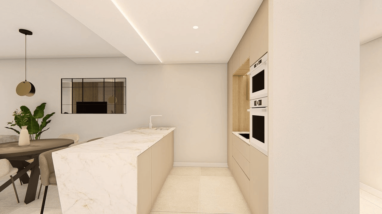 Penthouses de 2 chambres avec piscine commune, situées dans un complexe de golf à seulement 500 m de la plage