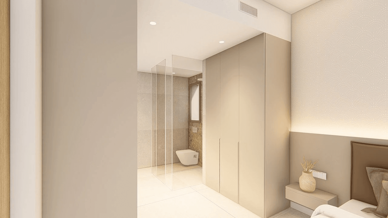 Penthouses de 3 chambres avec piscine commune, situées dans un complexe de golf à seulement 500 m de la plage