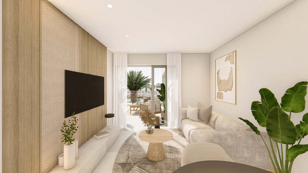 Penthouses de 3 chambres avec piscine commune, situées dans un complexe de golf à seulement 500 m de la plage
