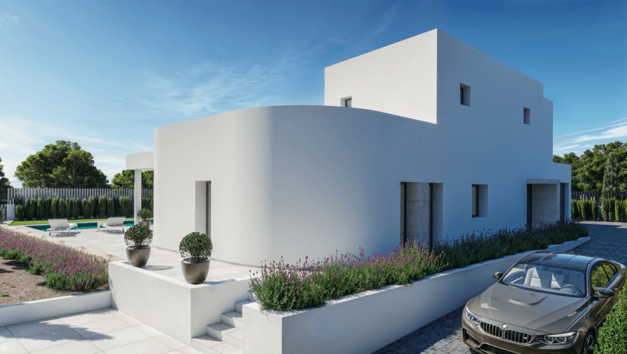 Modernes Neubauprojekt mit herrlichem Meerblick in attraktiver Baulücke in Beniarbeig