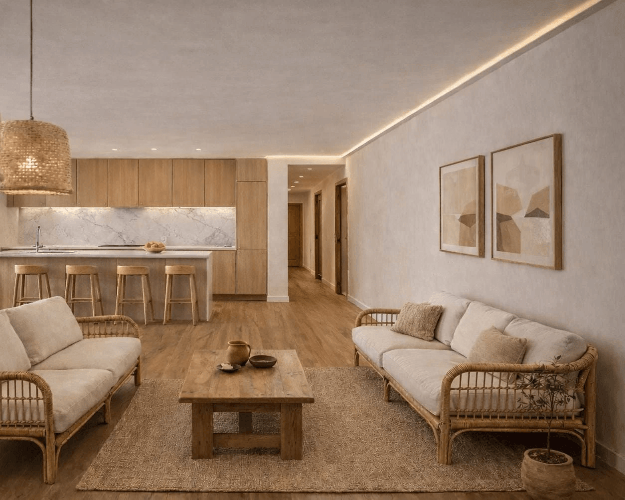 Penthouse moderne avec terrasse, place de parking et bien plus encore.