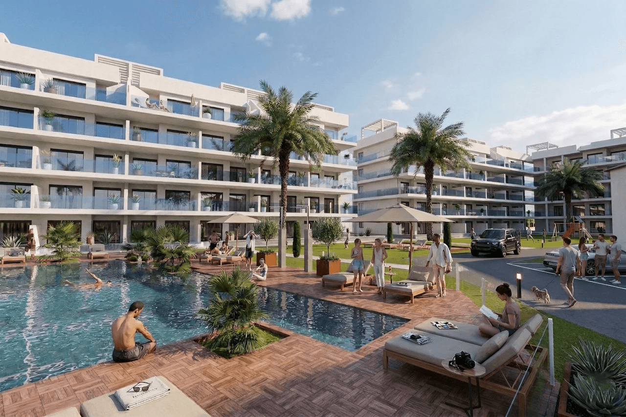 Penthouses de 3 chambres et 2 salles de bain avec toit-terras dans un complexe privé avec piscine et spa communautaires
