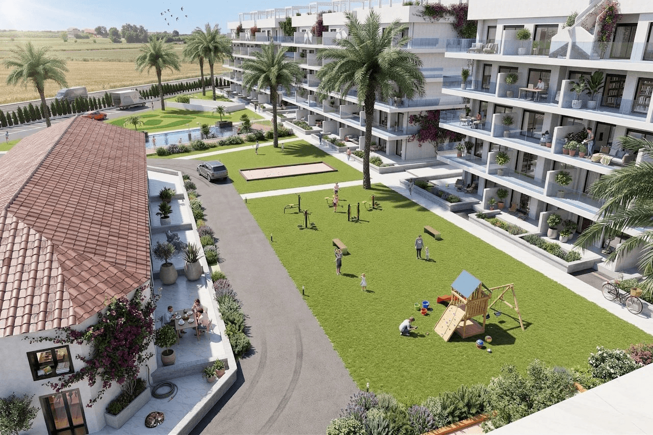 Penthouses de 2 chambres et 2 salles de bain avec toit-terras dans un complexe privé avec piscine et spa communautaires