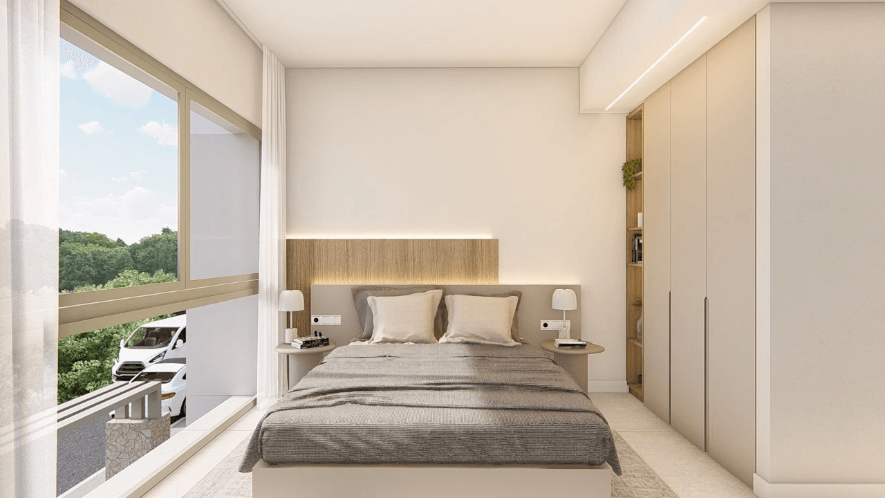 Penthouses de 2 chambres avec piscine commune, situées dans un complexe de golf à seulement 500 m de la plage
