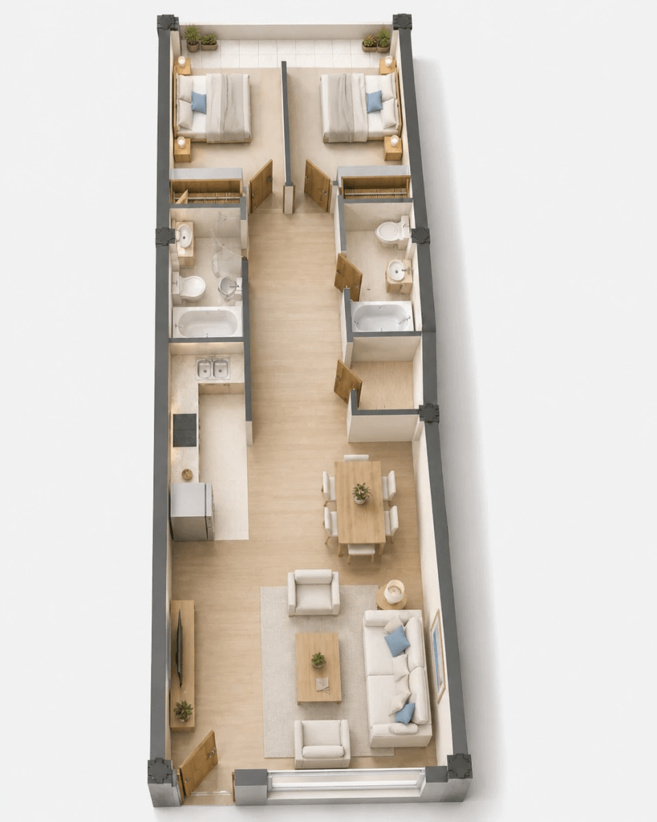 Appartement moderne de 2 pièces avec balcon, place de garage et bien plus encore.