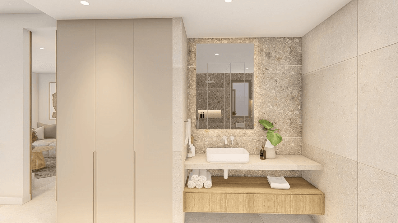 Penthouses de 2 chambres avec piscine commune, situées dans un complexe de golf à seulement 500 m de la plage