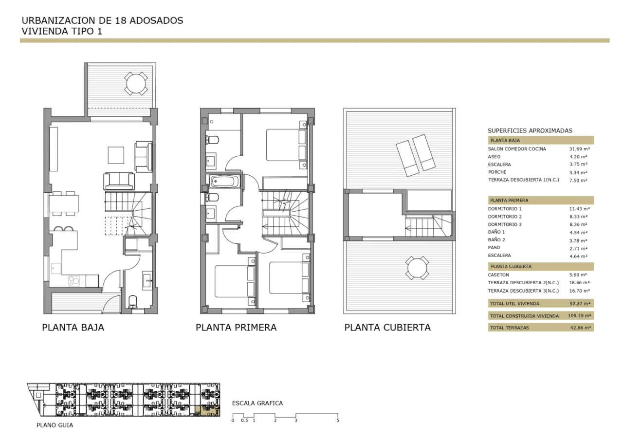 Superbe maison mitoyenne de 3 chambres avec garage fermé et grande terrasse sur le toit