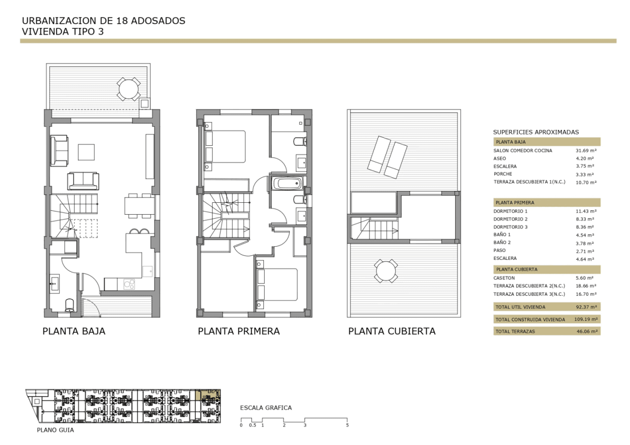 Superbe maison mitoyenne de 3 chambres avec garage fermé et grande terrasse sur le toit