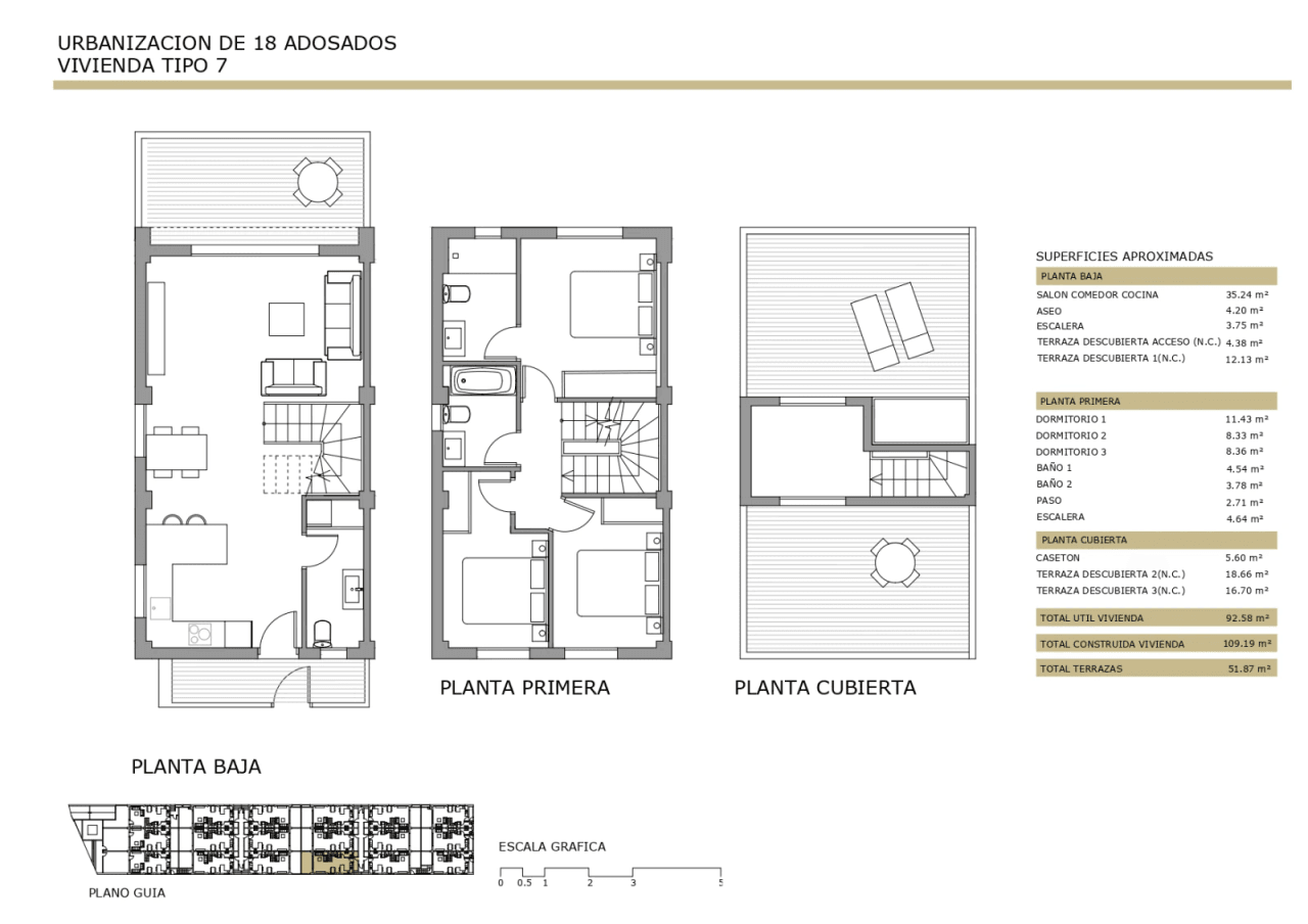 Superbe maison mitoyenne de 3 chambres avec garage fermé et grande terrasse sur le toit