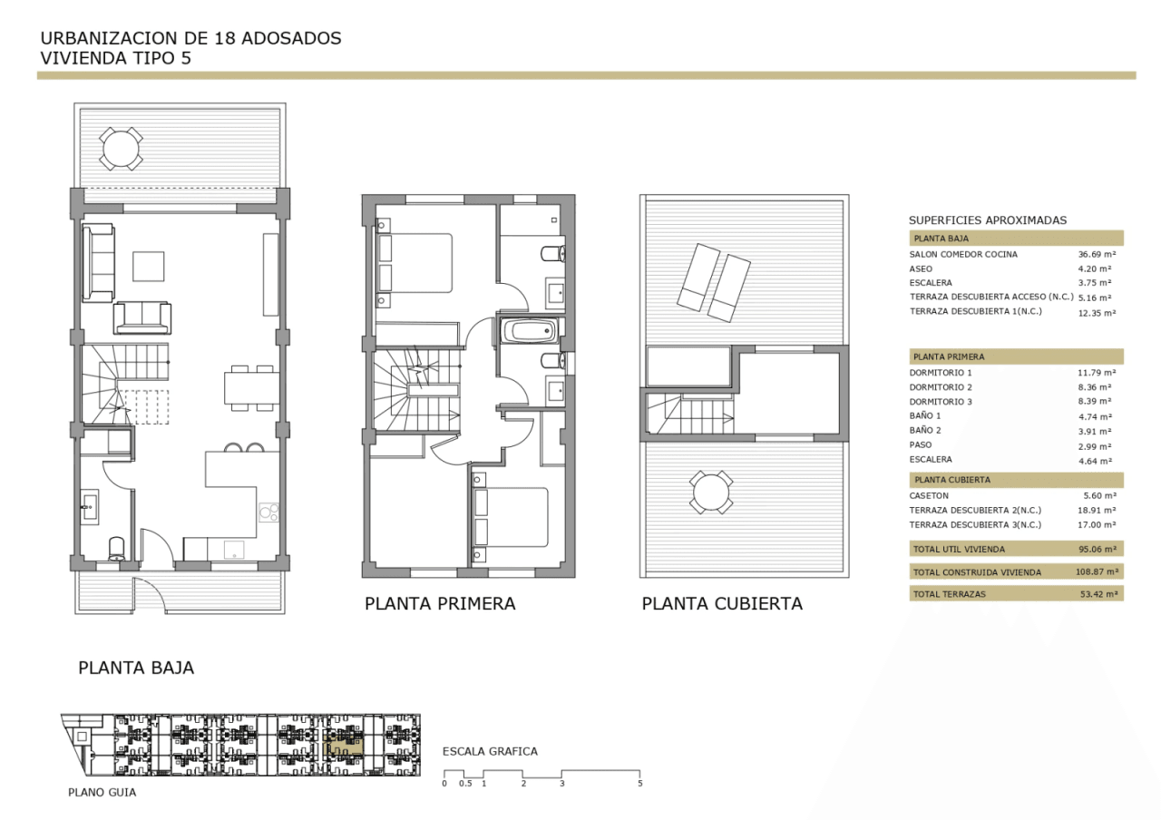 Superbe maison mitoyenne de 3 chambres avec garage fermé et grande terrasse sur le toit