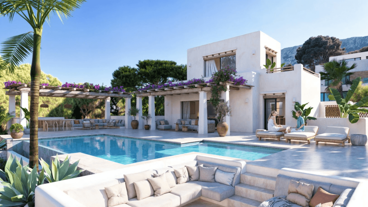 Villa de luxe de style Ibiza avec vue sur la mer à Dénia - vivre au plus haut niveau !