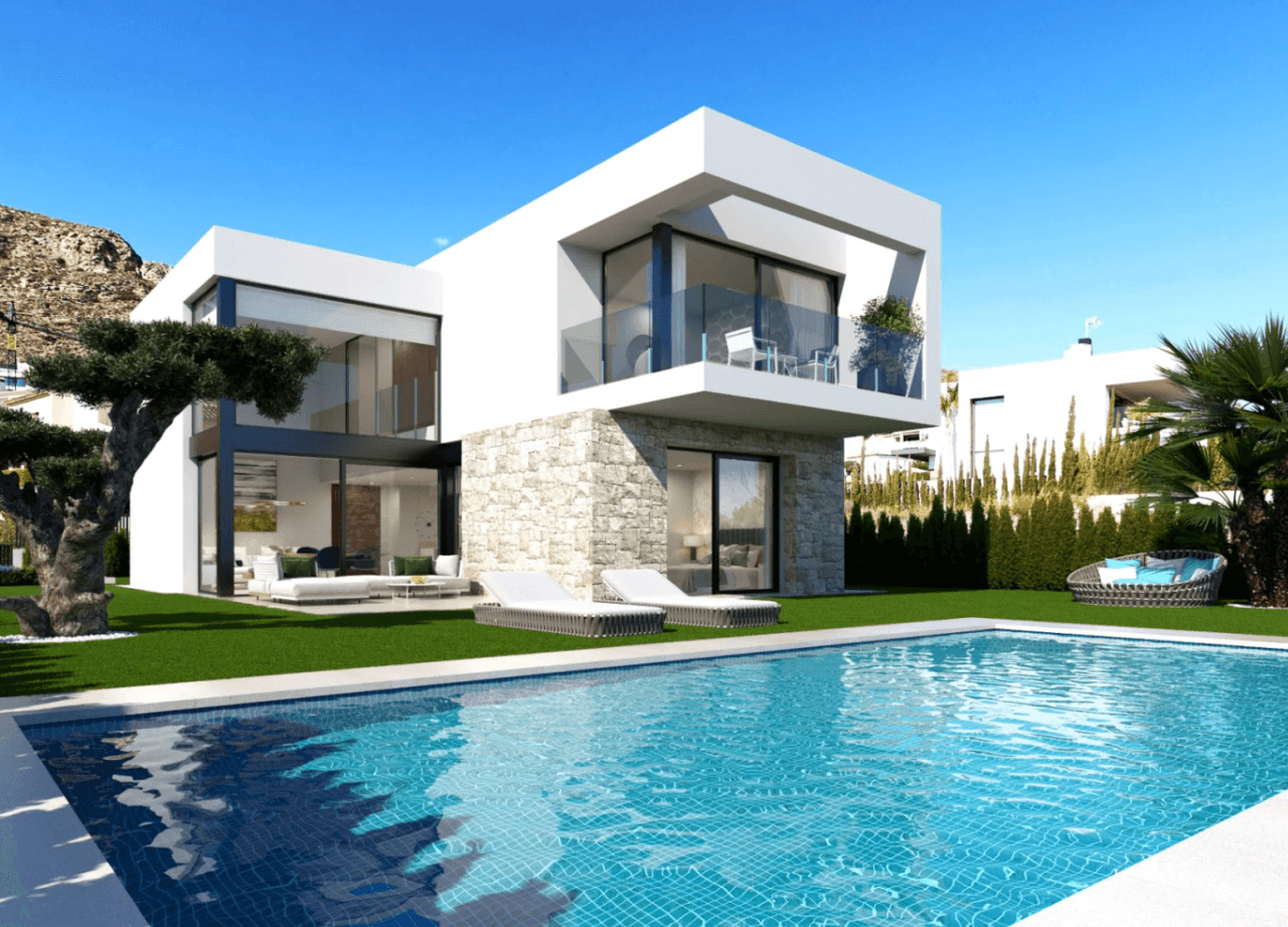 Villas nuevas con vistas al mar en venta en Finestrat